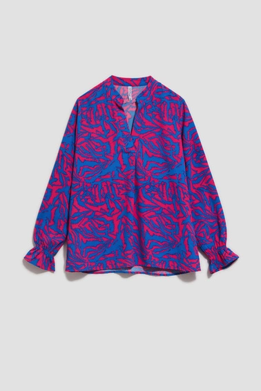 Koszula z dekoltem w serek fuksjowa