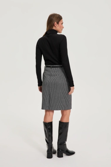 Spódnica w pepitkę szara