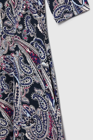 Sukienka we wzór paisley granatowa