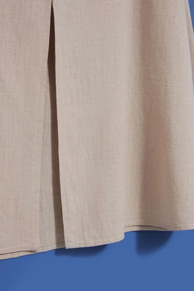 Spódnica z rozcięciem ciemnobeżowa