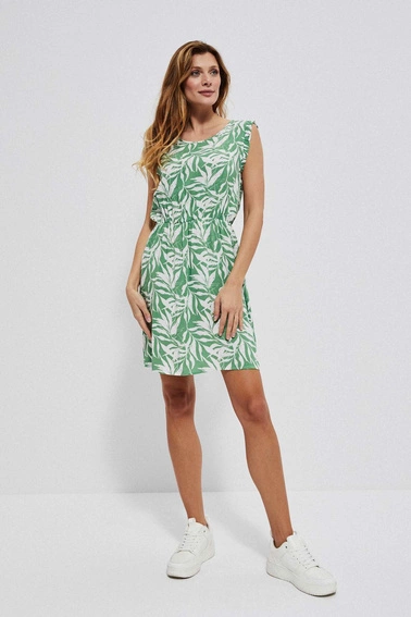 Wzorzysta sukienka z wiskozy malahitowa