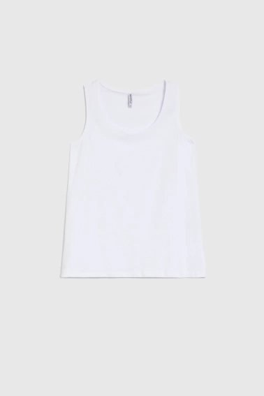 Top z bawełny biały