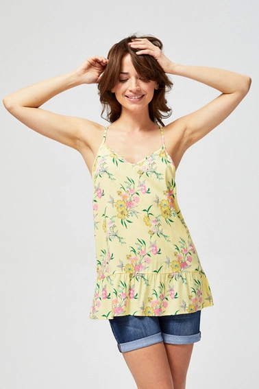 Bluzka z falbaną kwiatowa