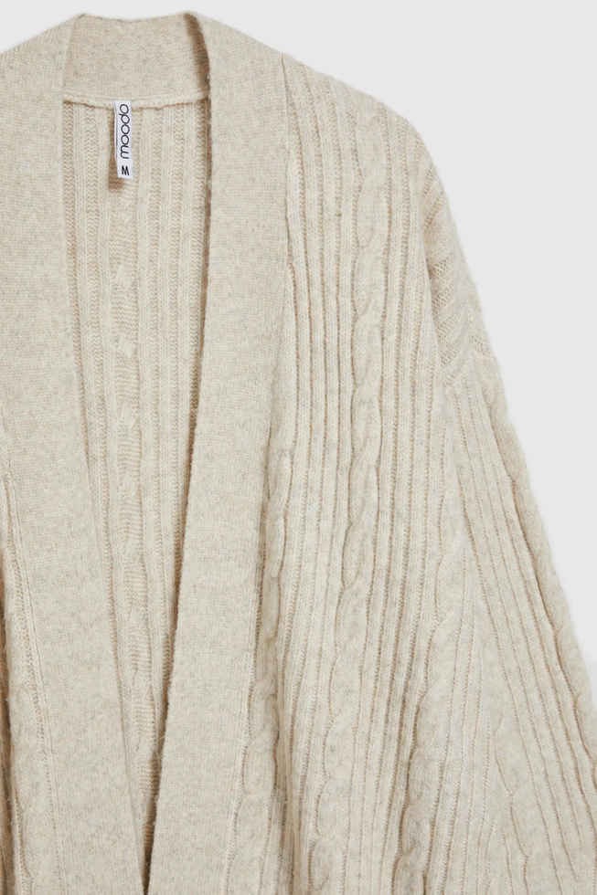 Długi kardigan beżowy