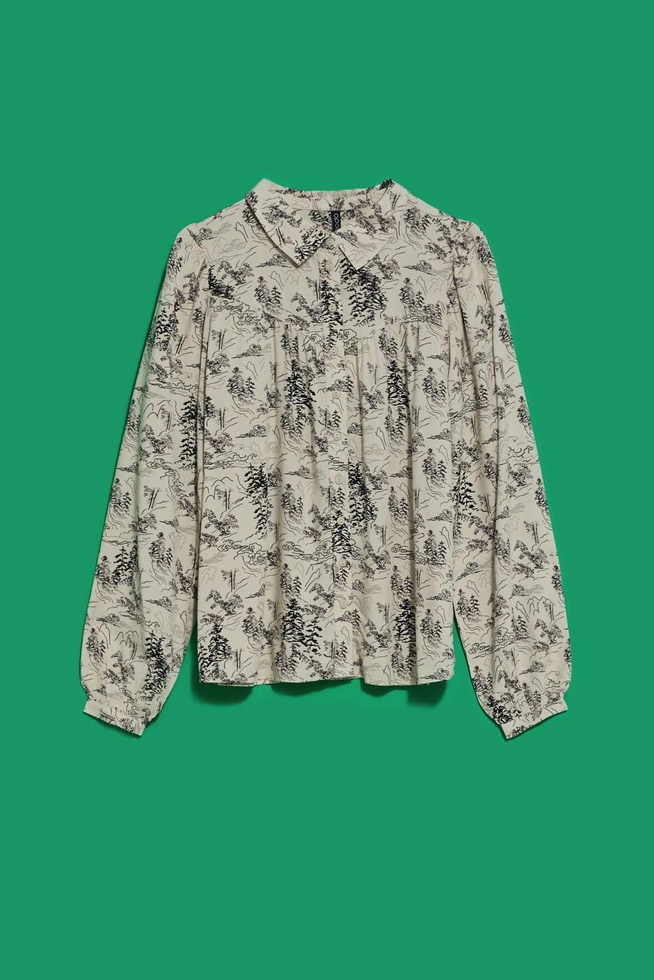 Wzorzysta koszula w kolorze beżowym