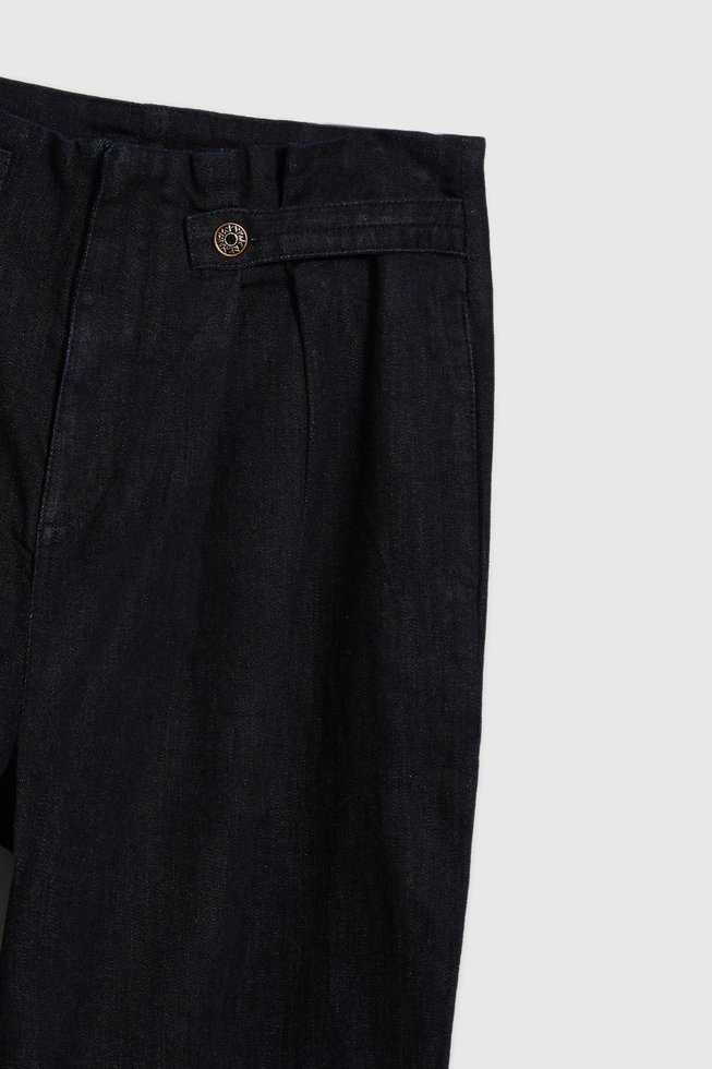 Jeansy z szerokimi nogawkami granatowe