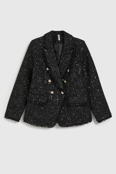 Marynarka z ozdobnymi guzikami czarna