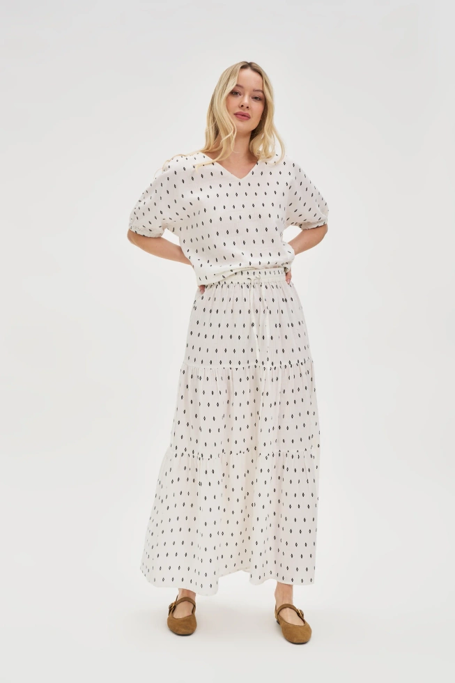 Bawełniana spódnica maxi biała