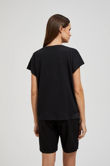 Bluzka z aplikacją czarna