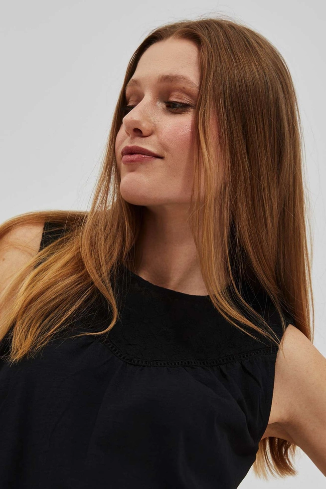 Bawełniany top czarny