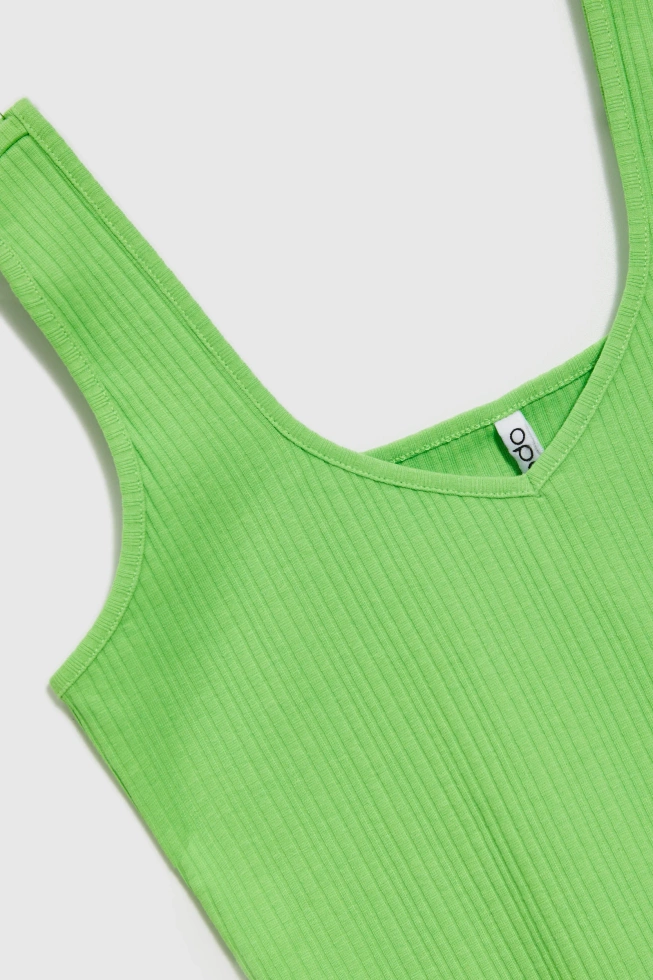 Prążkowany top zielony