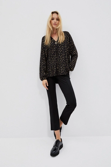 Koszula z printem i ozdobnym guzikiem