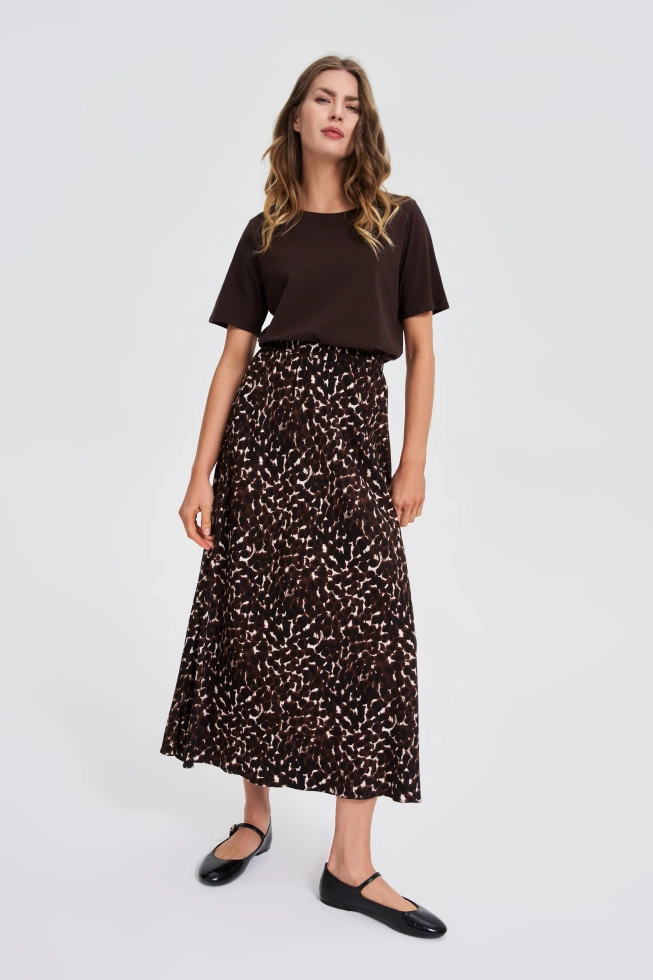 Gładki t-shirt brązowy