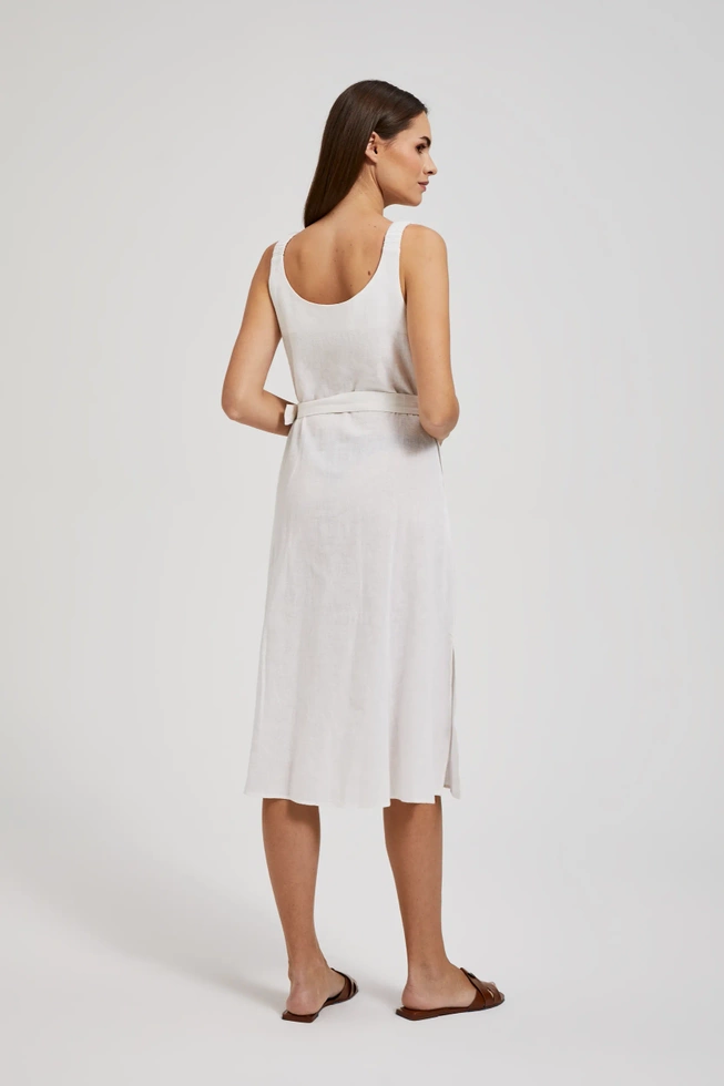 Wiskozowa sukienka z paskiemi biała