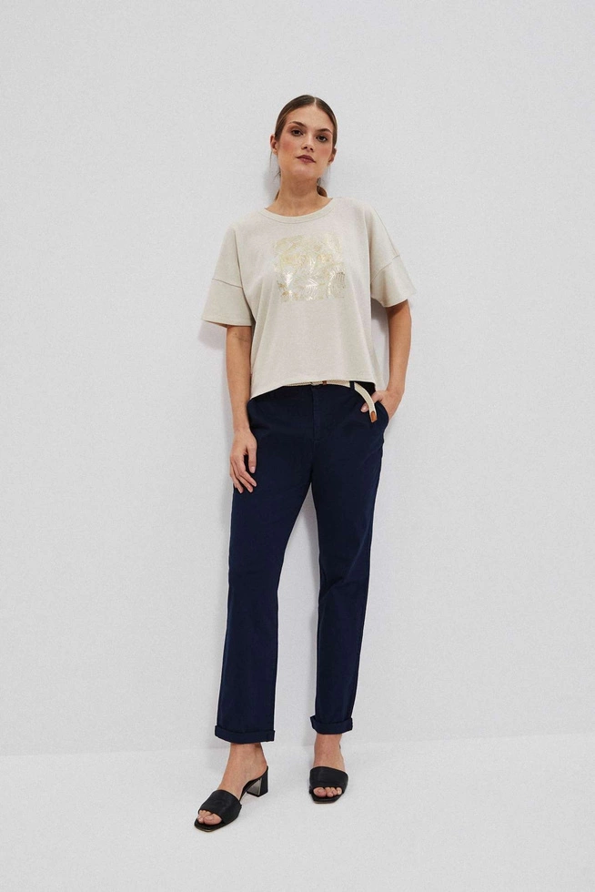 Spodnie typu chinos granatowe