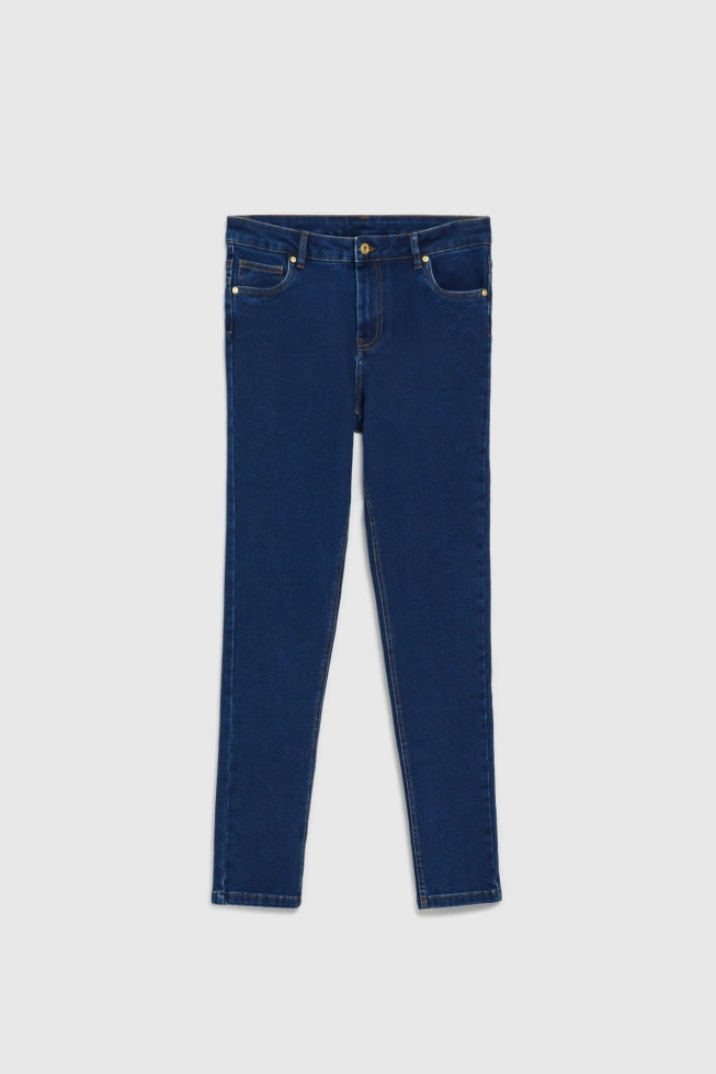 Jeansy z prostymi nogawkami granatowe