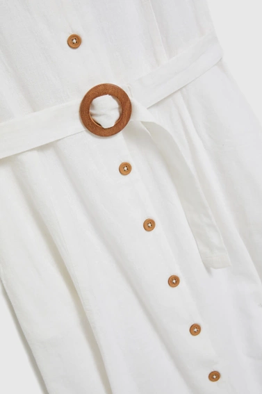 Wiskozowa sukienka z paskiemi biała