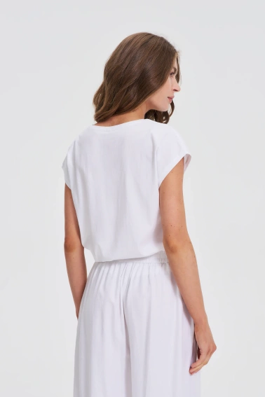 Bluzka z bawełny biała