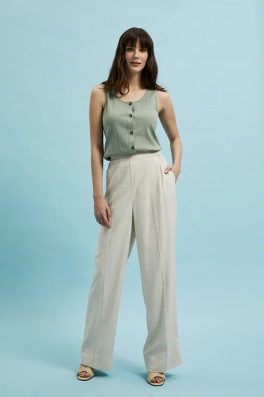 Top z guzikami oliwkowy 