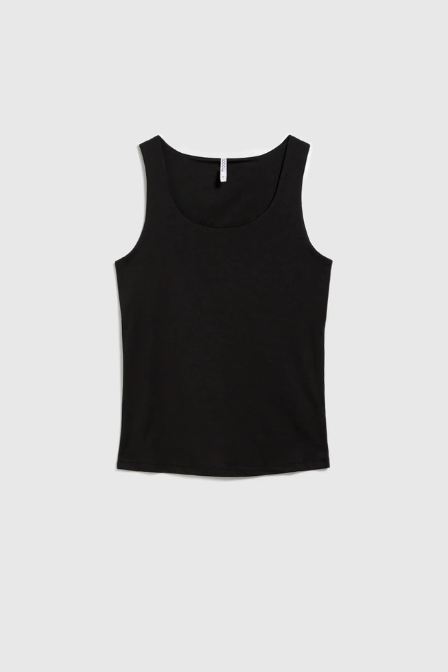 Gładki top czarny trwały