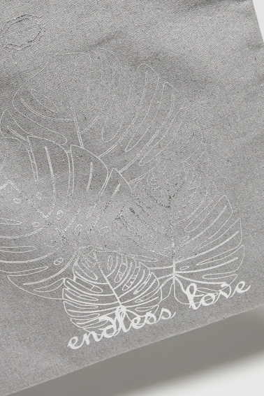 Torba shopper z nadrukiem szara