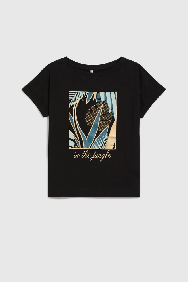 T-shirt z nadrukiem czarny