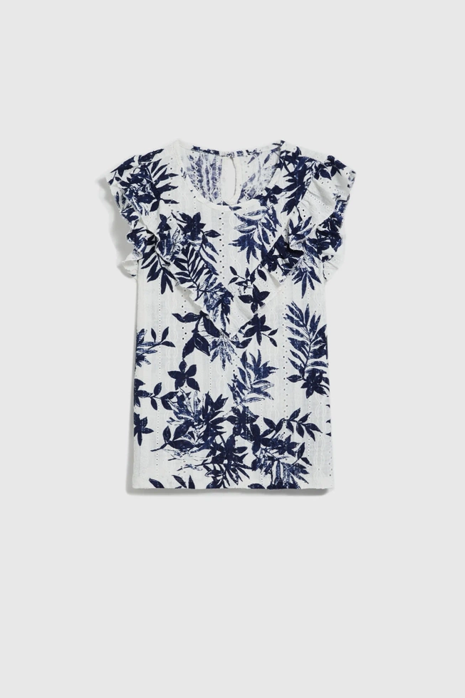 Bluzka z falbaną biała