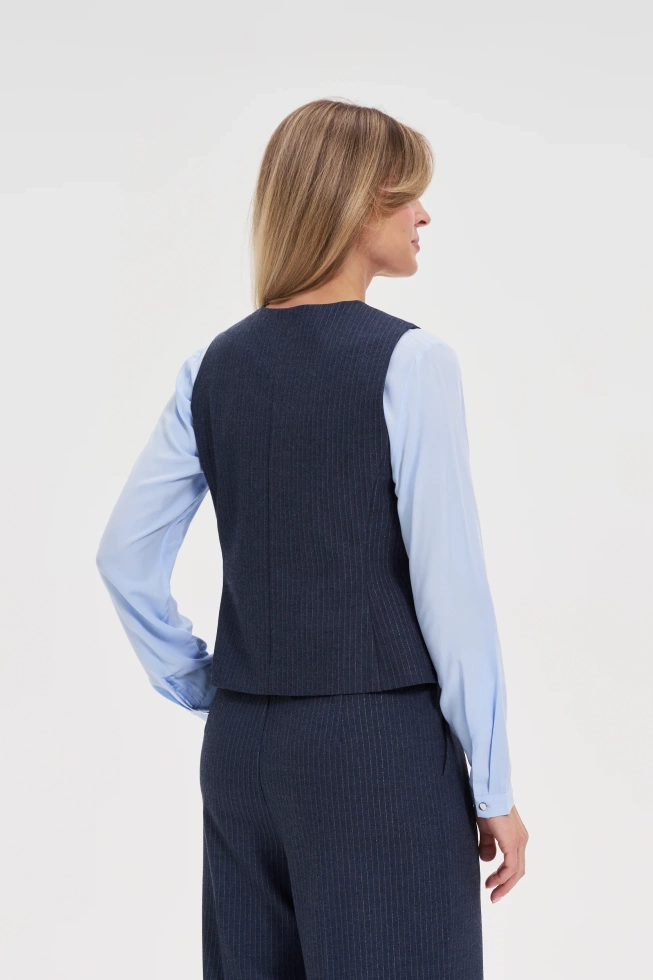 Kamizelka w paski granatowa