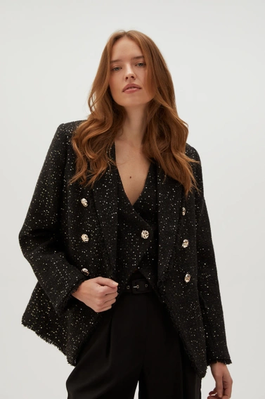 Marynarka z ozdobnymi guzikami czarna
