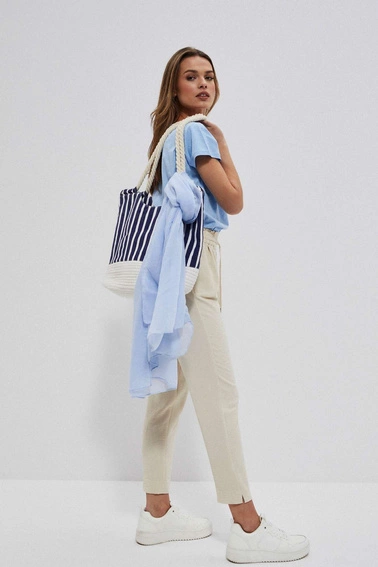 Materiałowa torba na plażę granatowa