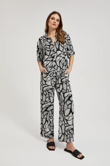 Wiskozowy komplet w roślinny wzór