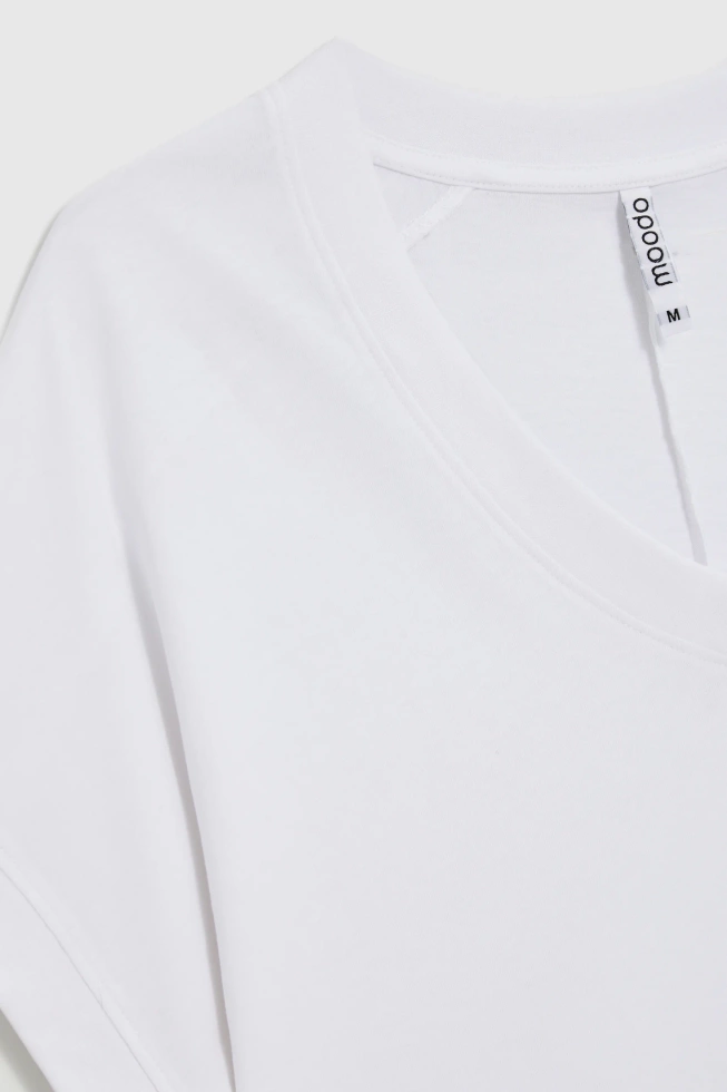 T-shirt z dekoltem biały