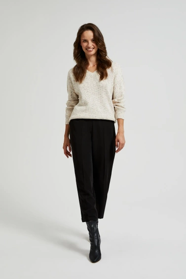 Spodnie z nogawkami w kant czarne