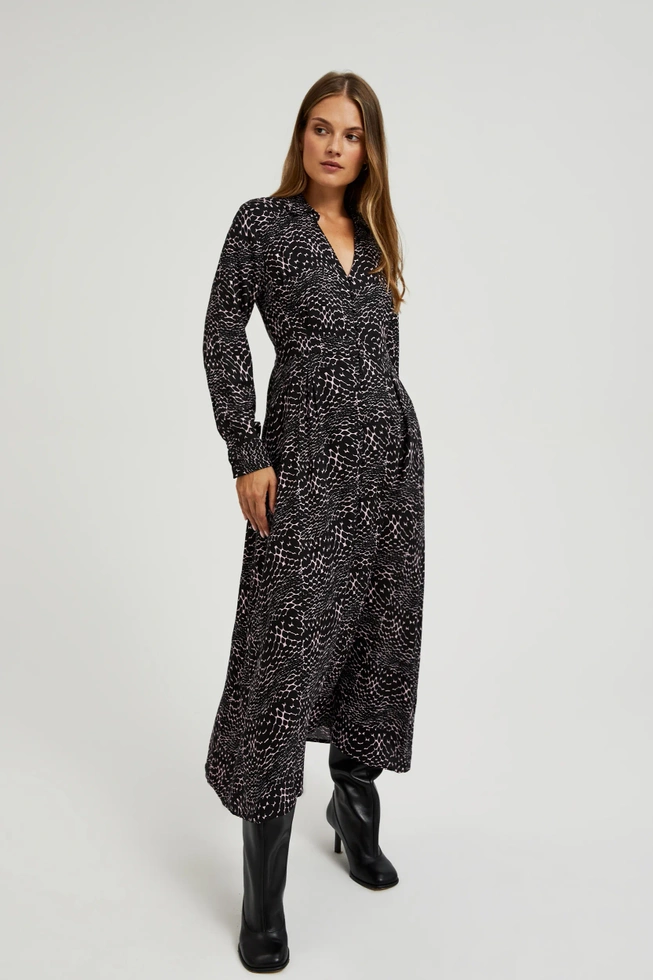 Wiskozowa sukienka midi czarna