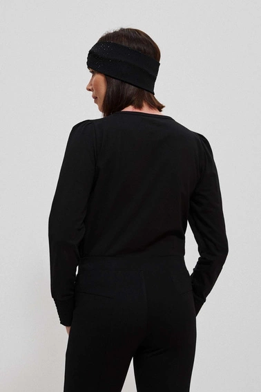 Bawełniana bluzka z bufiastymi rękawami