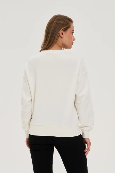 Bluza z napisem ecru