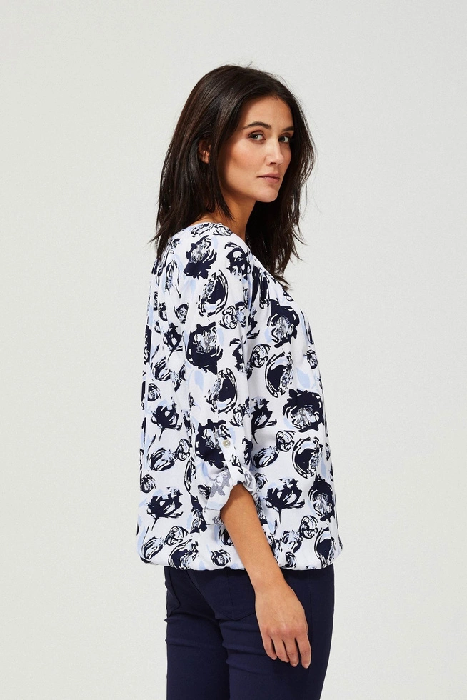 Bluzka koszulowa z ozdobnym dekoltem