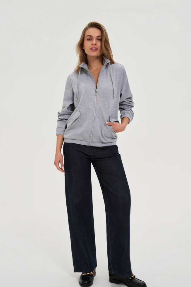 Bluza zapinana na zamek szara