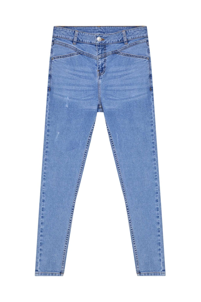 Jeansy high waist skinny niebieskie