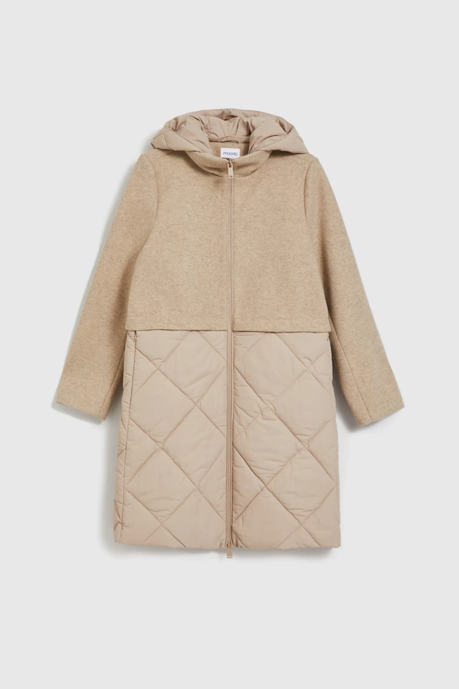 Kurtka z odpinanym kapturem beżowa