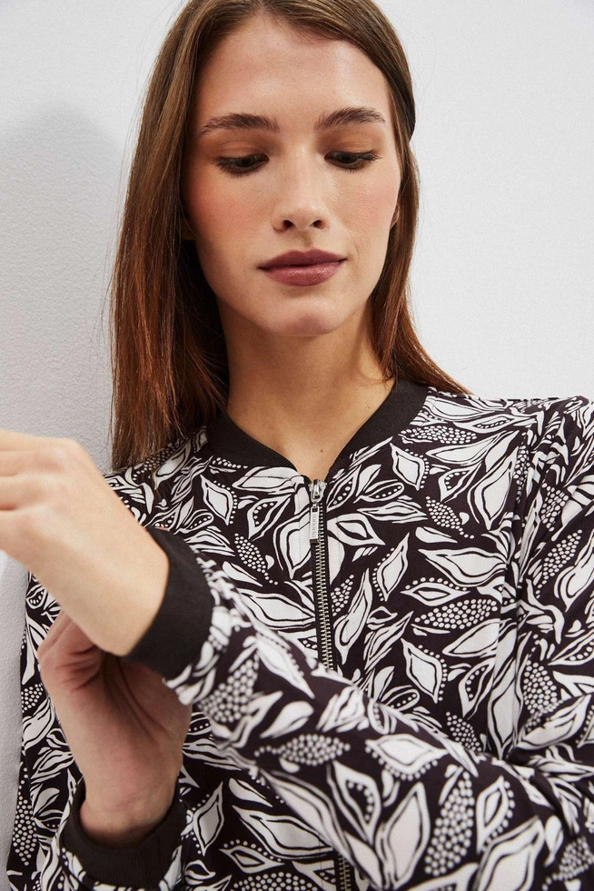 Bomberka z printem ciemnbrązowa