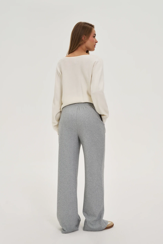 Spodnie z szerokimi nogawkami szare