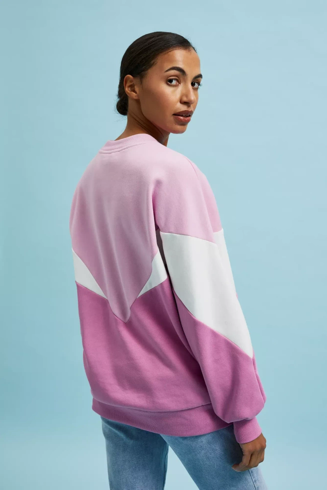 Bluza oversize wkładana przez głowę różowa