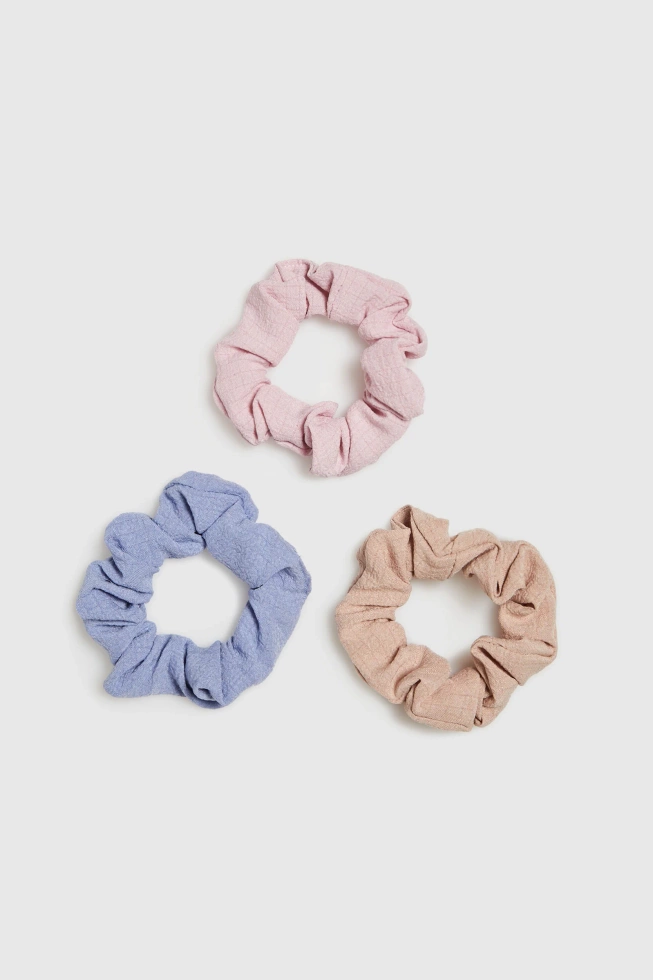 Zestaw trzech gumek do włosów w pastelowych kolorach