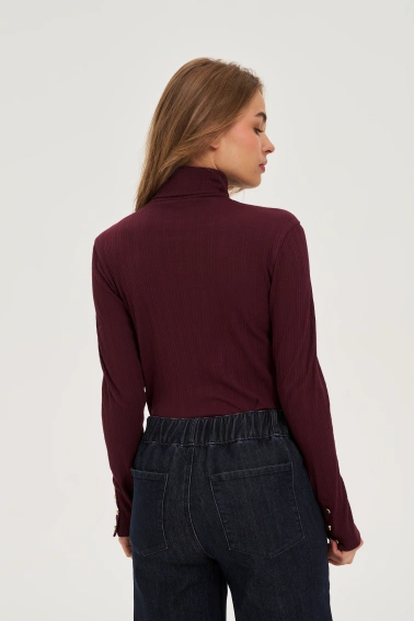 Bawełniany golf burgundowy