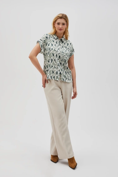 Wiskozowa koszula oliwkowa