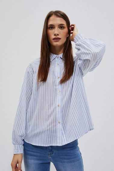 Koszula w paski biało niebieska