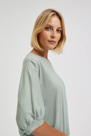 Gładka bluzka oliwkowa 