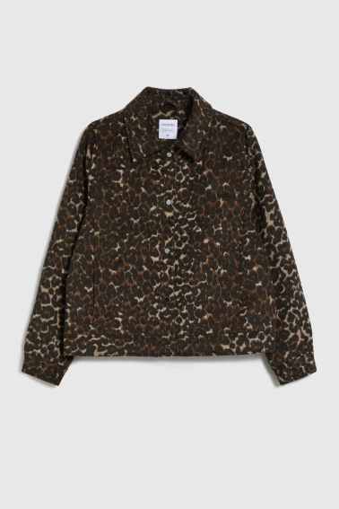 Kurtka w panterkę brązowa