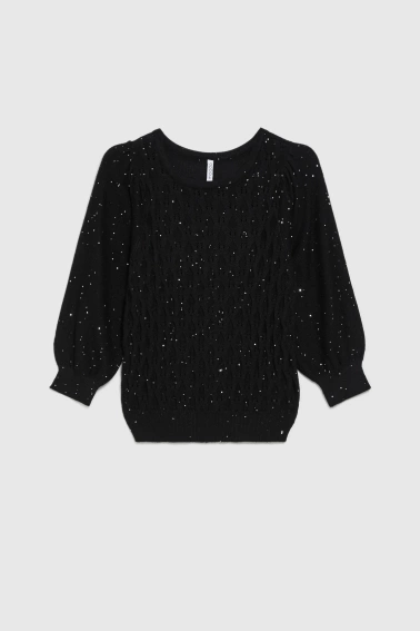 Sweter z cekinami czarny